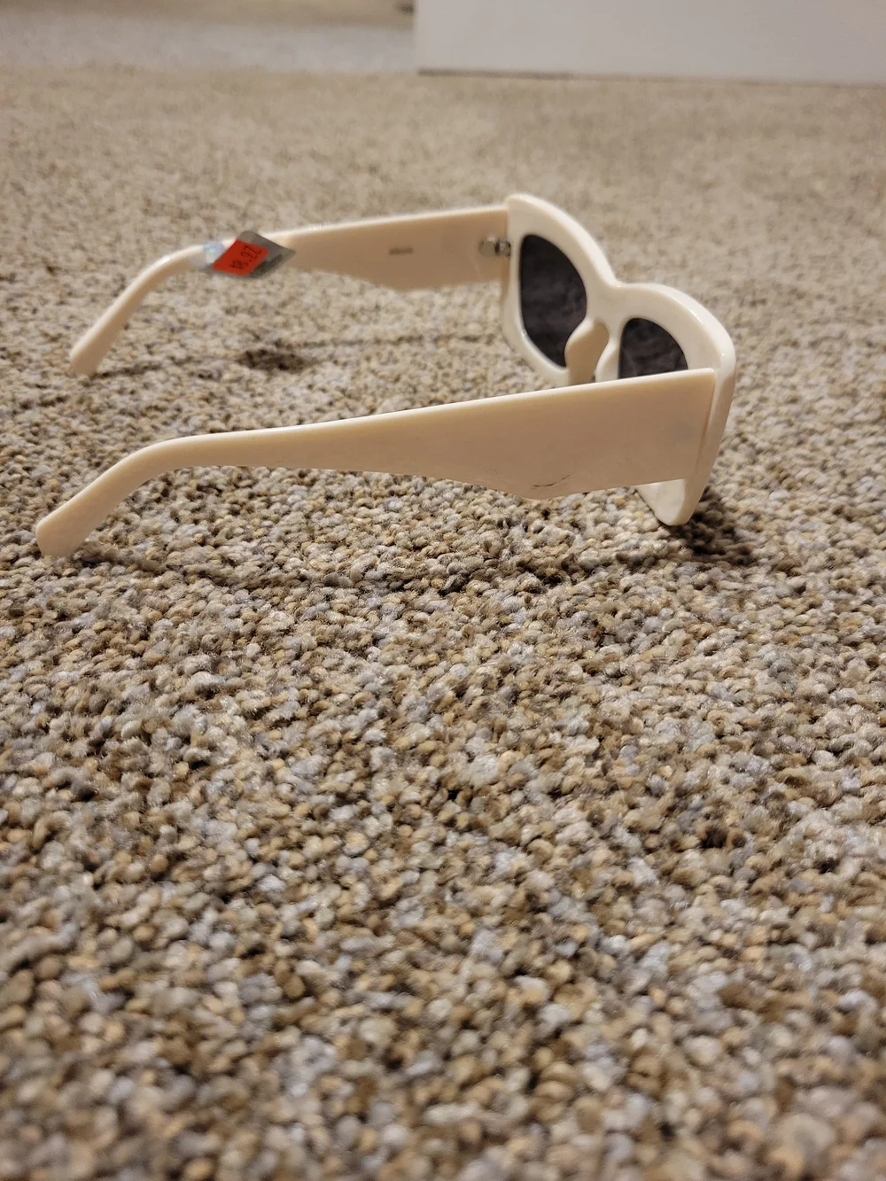 🌈5 For $20🌈 Tilly's Cream Rectangular Retro Sunglasses with Black Lenses